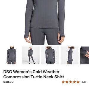 DSG White Long Sleeve Women's Cold Weather Compression Turtle Neck Shirt